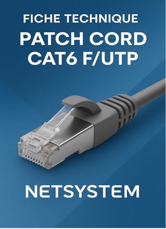 PATCH CORD FTP CAT6 0.25/0.5/1/2/3M 26AWG NETSYSTEM BLEU/GRIS/JAUNE CERTIFIE